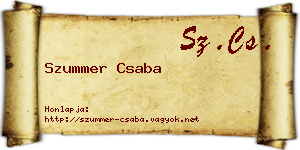 Szummer Csaba névjegykártya