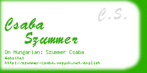 csaba szummer business card